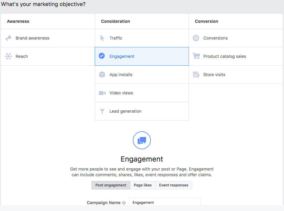 facebook ad objective